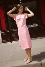 Load image into Gallery viewer, ROWIE CARLA JACQUARD MIDI DRESS PETAL PINK FLORAL
