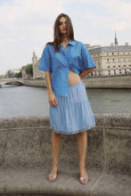 Load image into Gallery viewer, ROWIE MASON SILK SHIRT CORNFLOWER SPOT

