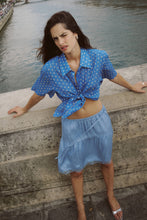 Load image into Gallery viewer, ROWIE MASON SILK SHIRT CORNFLOWER SPOT
