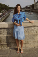 Load image into Gallery viewer, ROWIE MASON SILK SHIRT CORNFLOWER SPOT
