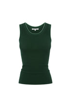 Load image into Gallery viewer, ROWIE ZOE CONTRAST KNIT TANK BOTTLE GREEN
