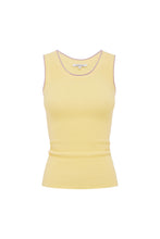 Load image into Gallery viewer, ROWIE ZOE CONTRAST KNIT TANK LEMON
