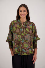 Load image into Gallery viewer, BRIARWOOD RAEWYN TOP BROWN FLORAL
