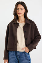 Load image into Gallery viewer, BY ROSA RANGER CHOCOLATE MARLE WOOL BLEND SOFT JACKET
