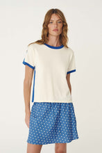 Load image into Gallery viewer, ROWIE FRANNIE SILK MINI SKIRT CORNFLOWER SPOT

