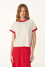 Load image into Gallery viewer, ROWIE RAINA CONTRAST TEE FLAME RED
