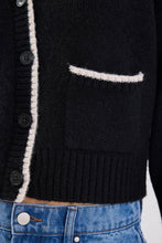 Load image into Gallery viewer, IVY + JACK RAPPORT BLACK V NECK CONTRAST EDGE CARDIGAN
