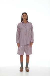 RICOCHET ANCHOR SHIRT LIGHT PINK + PLUM SRIPE