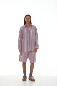 RICOCHET ANCHOR SHIRT LIGHT PINK + PLUM SRIPE