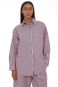 RICOCHET ANCHOR SHIRT LIGHT PINK + PLUM SRIPE