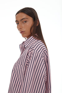 RICOCHET ANCHOR SHIRT LIGHT PINK + PLUM SRIPE