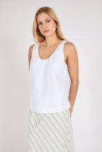 Load image into Gallery viewer, MARLOW RIPTIDE LINEN TANK WHITE
