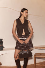 Load image into Gallery viewer, ROWIE FRANNIE SILK MINI SKIRT CACAO SPOT

