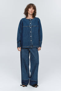 MARLE SEAM SHIRT WASHED INDIGO