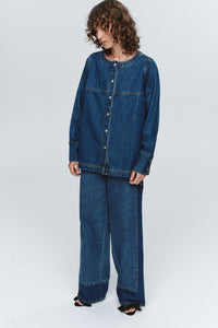 MARLE SEAM SHIRT WASHED INDIGO