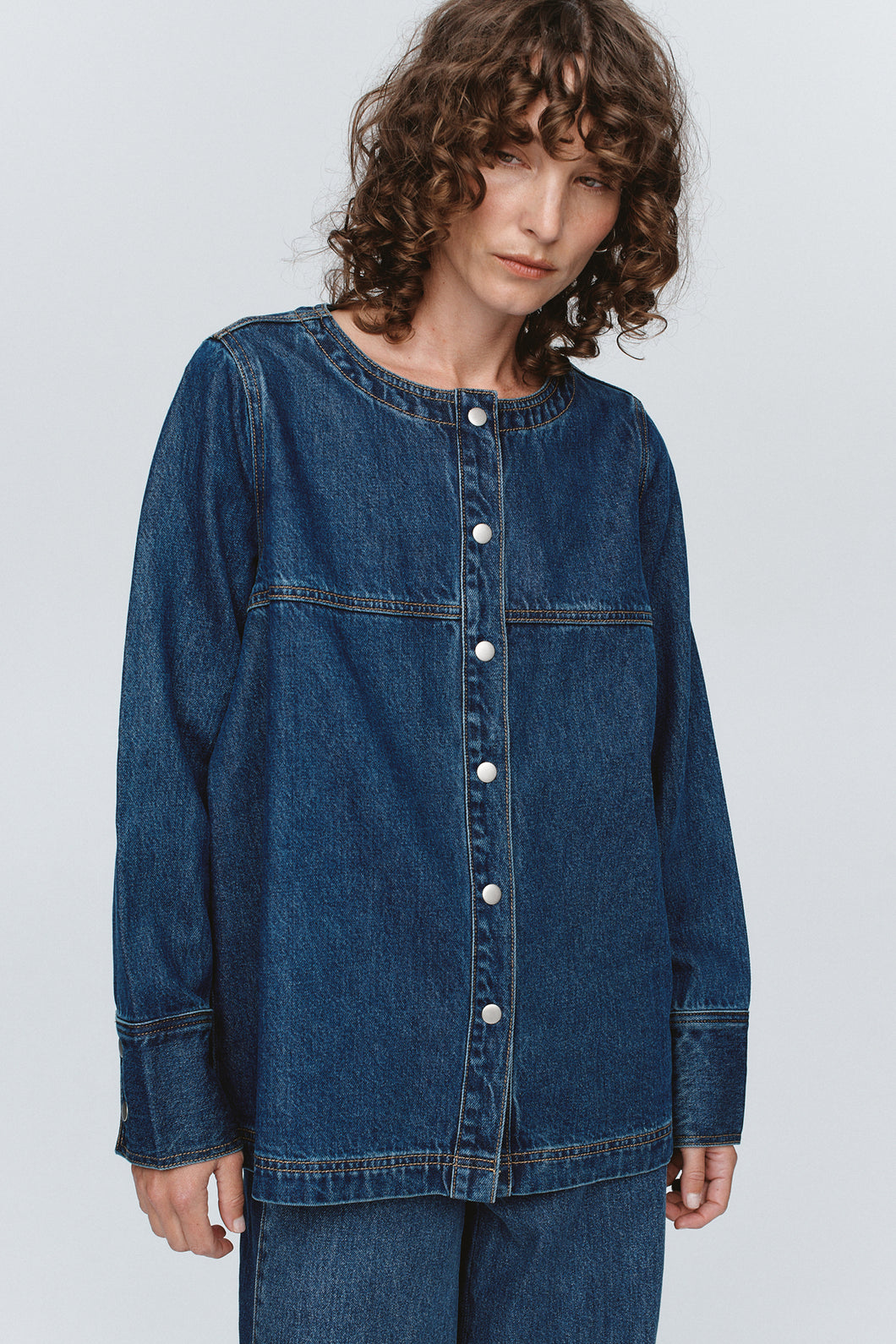 MARLE SEAM SHIRT WASHED INDIGO