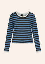 Load image into Gallery viewer, P.E NATION SERENE STRIPE LS TEE COFFEE STRIPE
