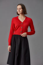 Load image into Gallery viewer, STANDARD ISSUE MERINO V NECK CARDIGAN RIBBON
