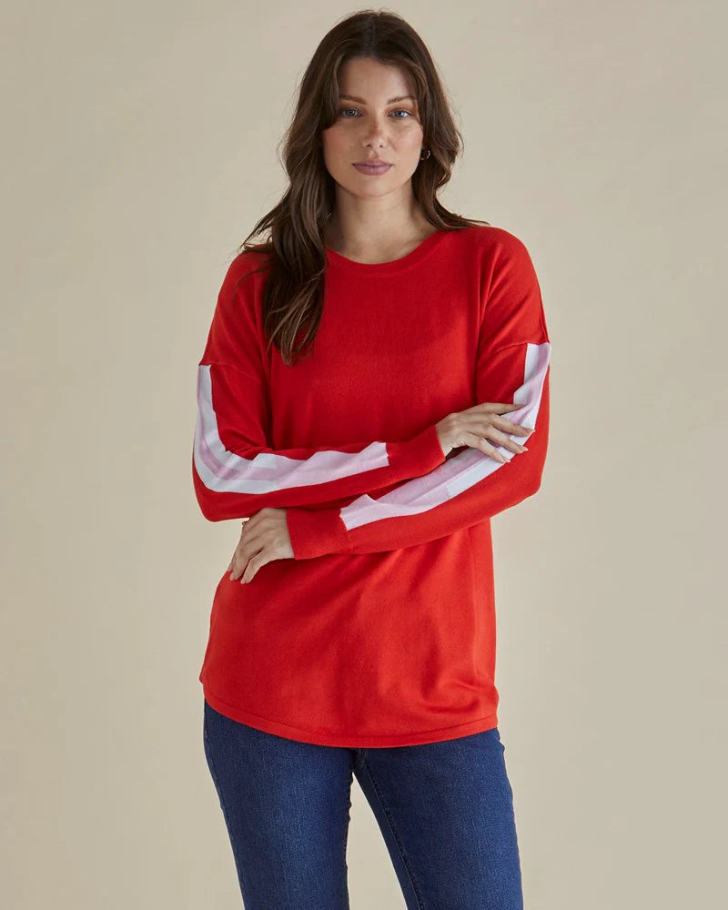 BETTY BASICS SOPHIE KNIT JUMPER RED
