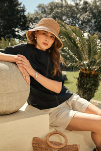 MARLOW SABLE LINEN TOP BLACK