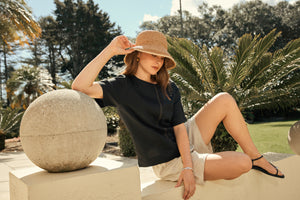 MARLOW SABLE LINEN TOP BLACK