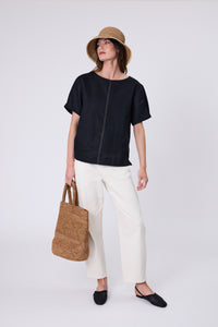 MARLOW SABLE LINEN TOP BLACK