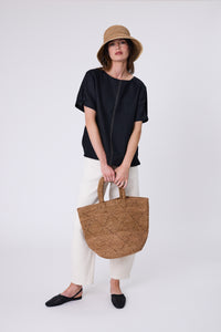 MARLOW SABLE LINEN TOP BLACK