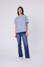 Load image into Gallery viewer, MARLOW SABLE LINEN TOP BLUE SMOKE
