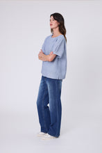 Load image into Gallery viewer, MARLOW SABLE LINEN TOP BLUE SMOKE
