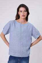 Load image into Gallery viewer, MARLOW SABLE LINEN TOP BLUE SMOKE
