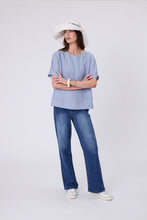 Load image into Gallery viewer, MARLOW SABLE LINEN TOP BLUE SMOKE
