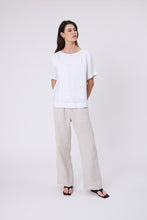 Load image into Gallery viewer, MARLOW SABLE LINEN TOP WHITE
