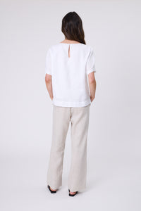 MARLOW SABLE LINEN TOP WHITE
