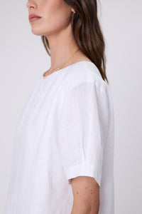 MARLOW SABLE LINEN TOP WHITE