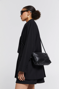 KAREN WALKER MEGA MONOGRAM CROSSBODY BAG BLACK