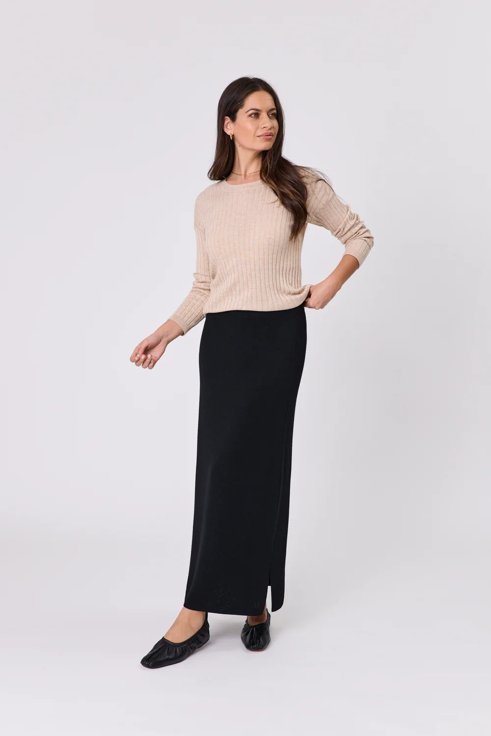 MARLOW SERENE MERINO SKIRT BLACK