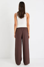 Load image into Gallery viewer, STORIES BE TOLD TOWNIE CHOCOLATE STRIPE SIDE TAPE WIDE LEG PANTS
