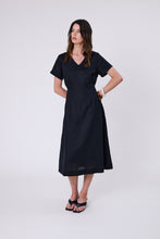 Load image into Gallery viewer, MARLOW SEVILLE LINEN DRESS BLACK
