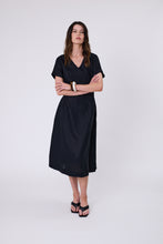 Load image into Gallery viewer, MARLOW SEVILLE LINEN DRESS BLACK

