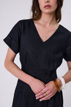 Load image into Gallery viewer, MARLOW SEVILLE LINEN DRESS BLACK
