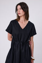 Load image into Gallery viewer, MARLOW SEVILLE LINEN DRESS BLACK
