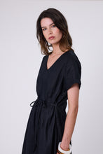 Load image into Gallery viewer, MARLOW SEVILLE LINEN DRESS BLACK
