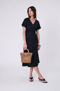 MARLOW SEVILLE LINEN DRESS BLACK