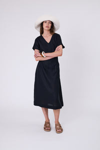 MARLOW SEVILLE LINEN DRESS BLACK