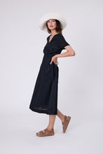 Load image into Gallery viewer, MARLOW SEVILLE LINEN DRESS BLACK
