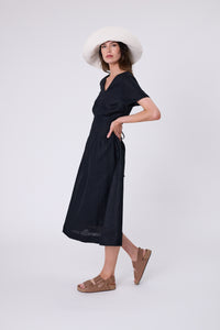 MARLOW SEVILLE LINEN DRESS BLACK