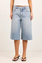 Load image into Gallery viewer, STORIES BE TOLD MAVERICK VINTAGE BLUE KNEE LENGTH BERMUDA DENIM SHORTS
