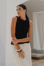 Load image into Gallery viewer, AMONG THE BRAVE UNTAMED BLACK LACE SLEEVELESS BOAT NECK TOP
