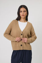 Load image into Gallery viewer, MARLOW COPENHAGEN CABLE KNIT CARDIGAN TAUPE
