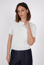 Load image into Gallery viewer, MARLOW SOLIEL KNIT TEE IVORY
